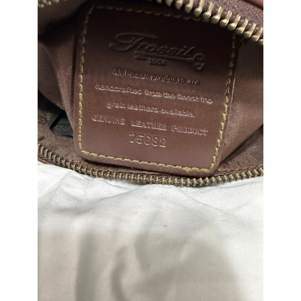 Fossil Vintage Brown Pebbled Leather Crossbody Bag Small Messenger 75082 Key - Picture 8 of 8